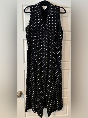 Jessica Black and White Polka Dot Sleeveless Dress